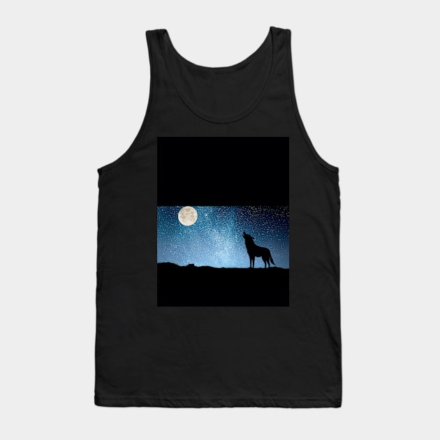 Heulender Wolf Tank Top by Island of Design